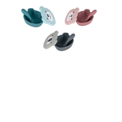 Set bol ventousé et cuillère en silicone TUM TUM a découvrir