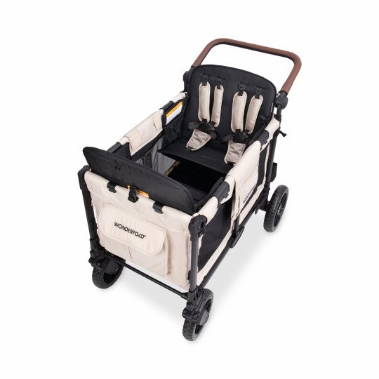 CHARIOT W4 LUXE PRO Beige WONDERFOLD idéal pour les ass' mat'