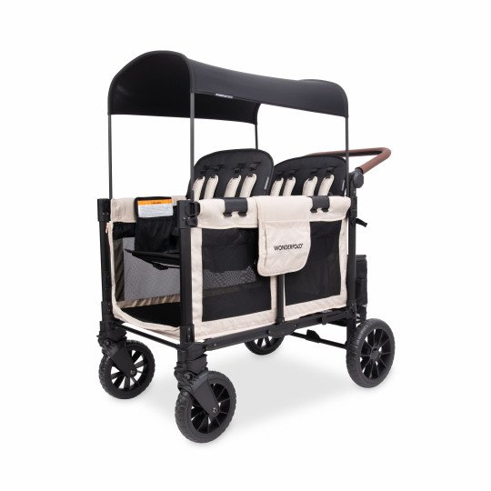 CHARIOT W4 LUXE PRO Beige WONDERFOLD idéal pour les ass' mat'