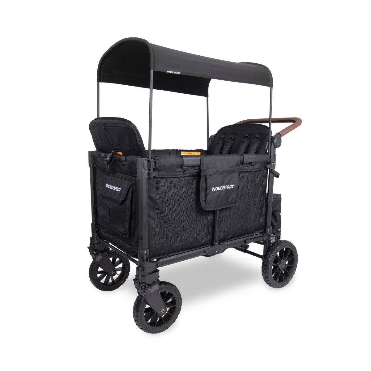 Chariot-Poussette W4 LuxePro Noir WonderFold idéal pour les ass' mat'