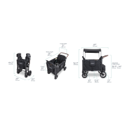 Chariot-Poussette W4 LuxePro Noir WonderFold idéal pour les ass' mat'