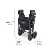 Chariot-Poussette W4 LuxePro Noir WonderFold idéal pour les ass' mat'