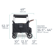 Chariot-Poussette W4 LuxePro Noir WonderFold idéal pour les ass' mat'
