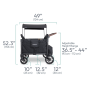 Chariot-Poussette W4 LuxePro Noir WonderFold idéal pour les ass' mat'