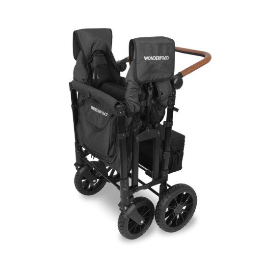 Chariot-Poussette W4 LuxePro Noir WonderFold idéal pour les ass' mat'