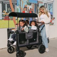 Chariot-Poussette W4 LuxePro Noir WonderFold idéal pour les ass' mat'