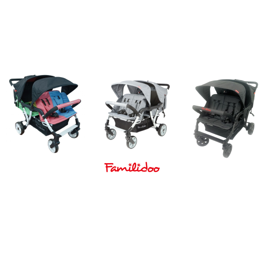 Poussette Familidoo 4 places Lidoo City – Idéale assistante maternelle | Lilo Jumeaux