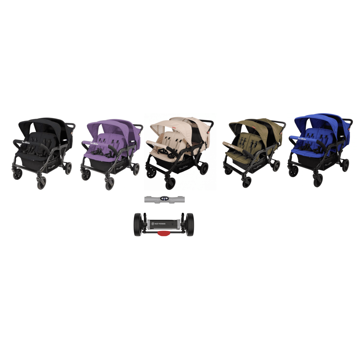 Pack Lidoo Lite Poussette Familidoo 4 places Lidoo Lite avec motorisation– Idéale assistante maternelle | Lilo Jumeaux