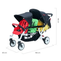 Poussette 3 places FAMILIDOO Ergondrive Multicolor