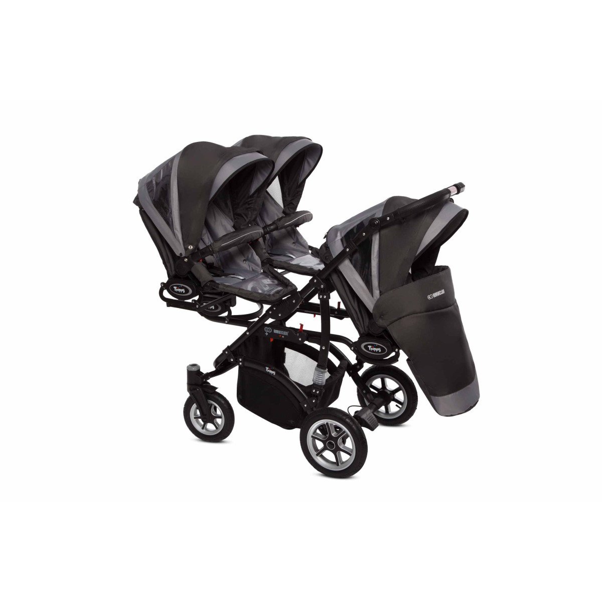Location poussette triple Trippy  Idéale nounou & triplés