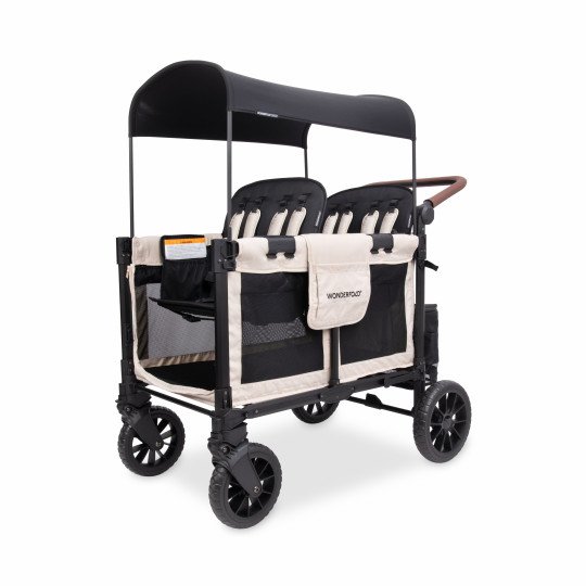 Chariot-Poussette W4 LuxePro Noir WonderFold idéal pour les ass' mat'