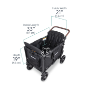 Chariot-Poussette W4 LuxePro Noir WonderFold idéal pour les ass' mat'