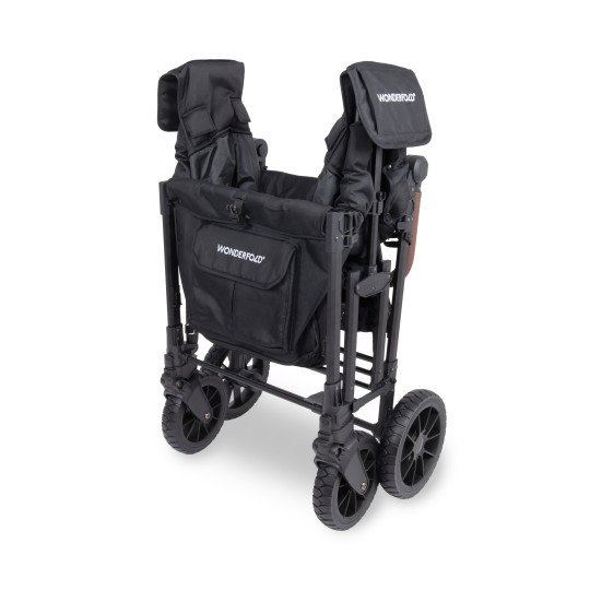 Chariot-Poussette W4 LuxePro Noir WonderFold idéal pour les ass' mat'