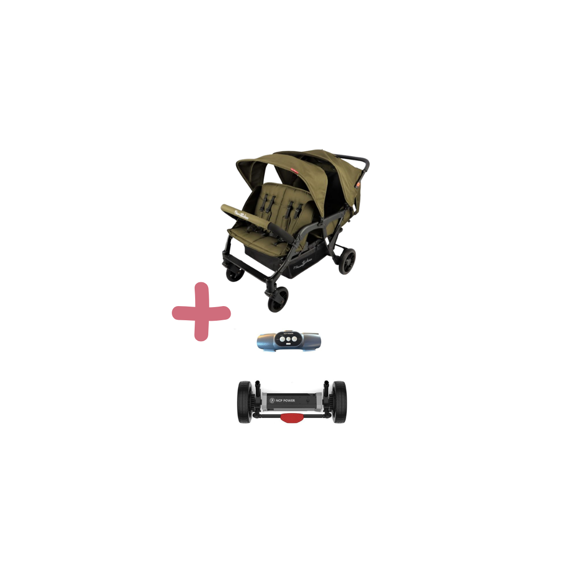 Pack Lidoo Lite Poussette Familidoo 4 places Lidoo Lite avec motorisation– Idéale assistante maternelle | Lilo Jumeaux