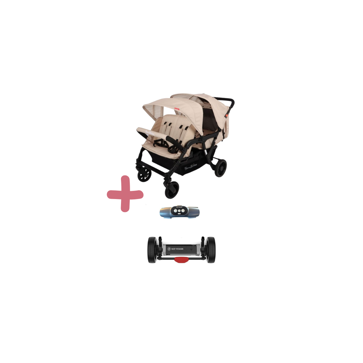 Pack Lidoo Lite Poussette Familidoo 4 places Lidoo Lite avec motorisation– Idéale assistante maternelle | Lilo Jumeaux