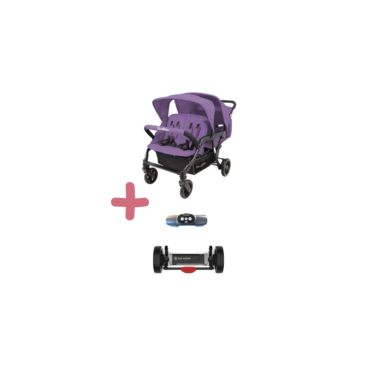 Pack Lidoo Lite Poussette Familidoo 4 places Lidoo Lite avec motorisation– Idéale assistante maternelle | Lilo Jumeaux