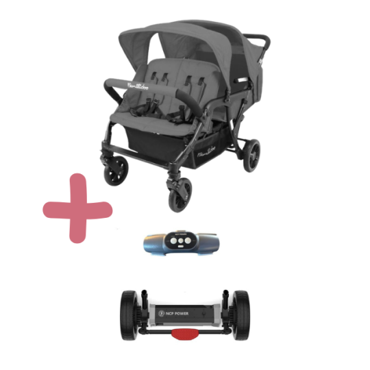Pack Lidoo Lite Poussette Familidoo 4 places Lidoo Lite avec motorisation– Idéale assistante maternelle | Lilo Jumeaux