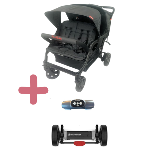 Pack Lidoo Lite Poussette Familidoo 4 places Lidoo Lite avec motorisation– Idéale assistante maternelle | Lilo Jumeaux